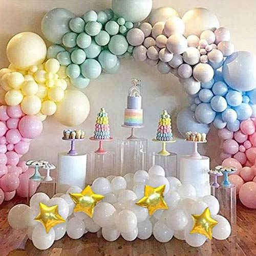 Product Cover Magical Unicorn Rainbow Macaron Balloons Garland Arch Kit for Pastel Baby Shower Birthday Bridal Shower Ice Cream Party Decorations