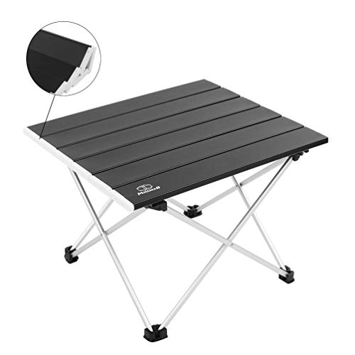 Product Cover MSSOHKAN Ultralight Camping Portable Aluminum Folding Table,Mini Car Table with Collapsible Table Top,Camping Table with Carry Bag for Picnic,BBQ,Dining. (Black)