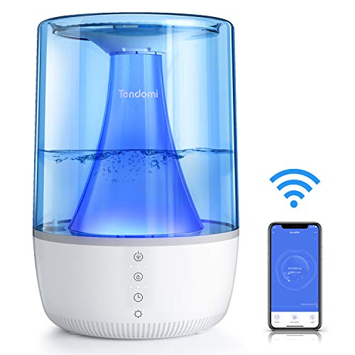Product Cover Wi-Fi Smart Humidifier for Bedroom Babies, TENDOMI Cool Mist Humidifier Compatible with Alexa and Google Home, with Top-Fill, 6 Color Night Light, Ultrasonic, Super Quiet, Schedules, Timer