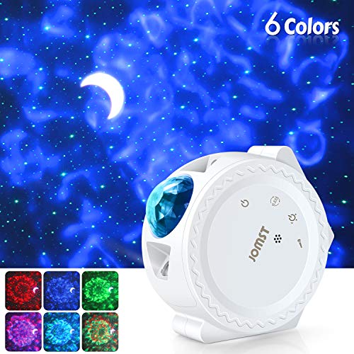 Product Cover Jomst Star Projector,3 in 1 LED Moon and Star Lights,with Voice Control, 6 Lighting Effects,360-Degree Rotating Sky Laser Projector, Best for Children and Adults Bedroom and Party Decorations (White)