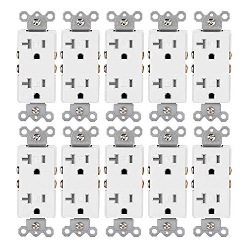 Product Cover [10 Pack] BESTTEN 20-Amp Decorator Wall Outlet, Tamper-Resistant Receptacle, 20A/125V/2500W, UL Listed, White