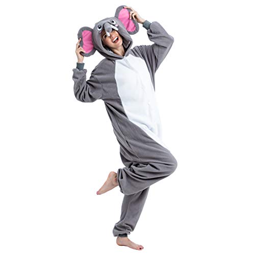Product Cover Spooktacular Creations Unisex Adult Pajama Plush Onesie One Piece Elephant Animal Costume