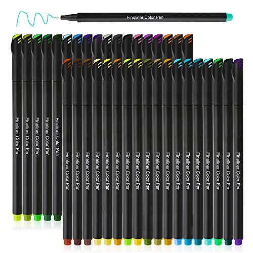 Product Cover 36 Colored Journal Planner Pen Fineliner Pens Set, Color Fine Point Markers Porous Pens for Bullet Journal Writing Note Taking Calendar Agenda Art Supplies