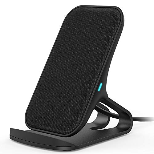 Product Cover Lecone Fast Wireless Charger Fabric 10W / 7.5W / 5W Wireless Charging Stand Compatible with iPhone XR/Xs Max/Xs/X, Fast-Charging for Samsung Galaxy S10/S10+/S9/S9+ Note 9 and More (Black)