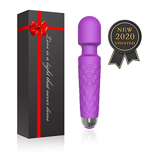 Product Cover Upgraded Powerful Vibrate Wand Massager with 20 Magic Vibration Modes, Whisper Quiet, Waterproof, Handheld, Cordless for Neck Shoulder Back Body Massage, Sports Recovery & Muscle Aches(Purple)