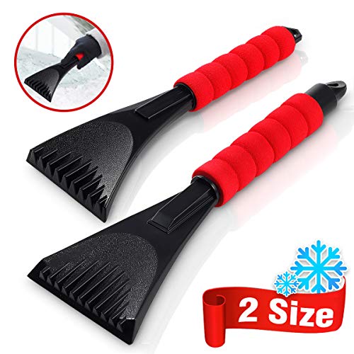 Product Cover Audew Premium Ice Scraper for Car Windshield, Magical Ice Scraper with Foam Handle,Heavy-Duty Frost and Snow Removal Tool for Car Windshield and Window,Scratch-Free(2 Pack)