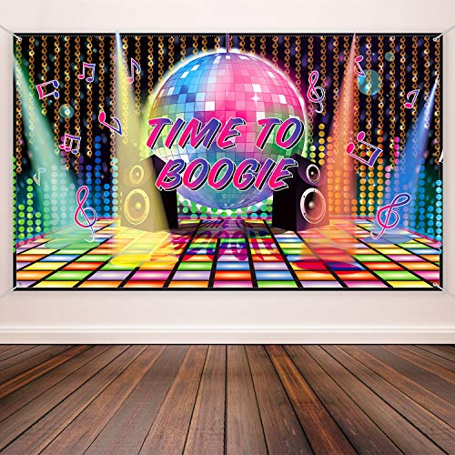 Product Cover 70s Theme Party Decorations Disco Backdrop Banner 70's Photo Booth Backdrop Wall Decorating for Disco Birthday Party Supplies, 72.8 x 43.3 Inch