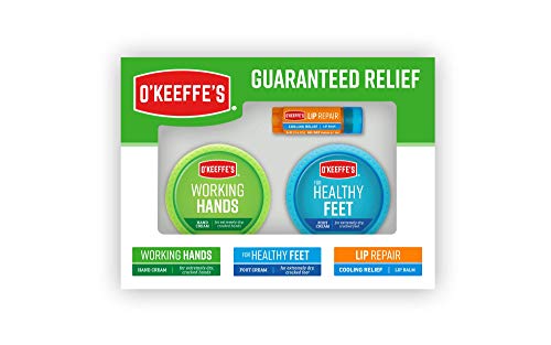 Product Cover O'Keeffe's Giftbox including Cooling Relief Lip Repair Stick, Working Hands Jar and Healthy Feet Jar