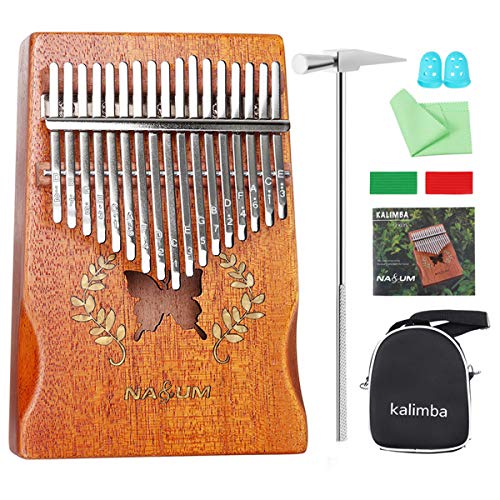Product Cover Kalimba Thumb Piano 17 Keys, NASUM Mbira Finger Piano Instrument with Mahogany body, Tuner Hammer, Stickers, Carry Bag, The Best Musical Instrument Gift for Kids and Adults Beginners