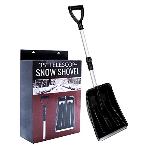 Product Cover ROUENOK Snow Shovel, Compact Snow Shovel with Adjustable Aluminum Handle and Durable Aluminum Edge Blade, 35