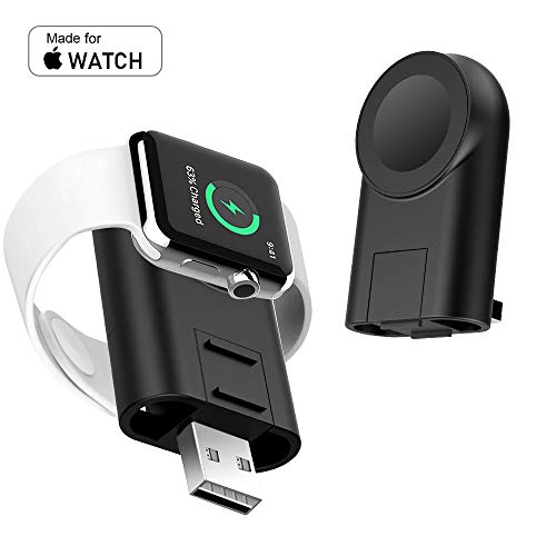 Product Cover Portable Charger for Apple Watch Adjustable Magnetic Charger iWatch Travel Cordless Car Black Charge Compatible for Apple Watch Series 5 4 3 2 1