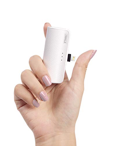 Product Cover iWALK Mini Portable Charger for iPhone with Built in Cable[Upgraded], 3350mAh Ultra-Compact Power Bank Samll Battery Pack Charger Compatible with iPhone 11 Pro/XS Max/XR/X/8/7/6 iPod and More, White