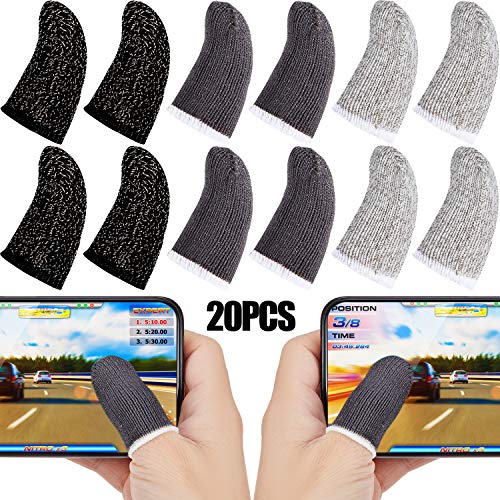 Product Cover 20 Pieces Gaming Finger Sleeve Touchscreen Finger Sleeve Anti-Sweat Breathable Touchscreen Finger Sleeve for Mobile Phone Games