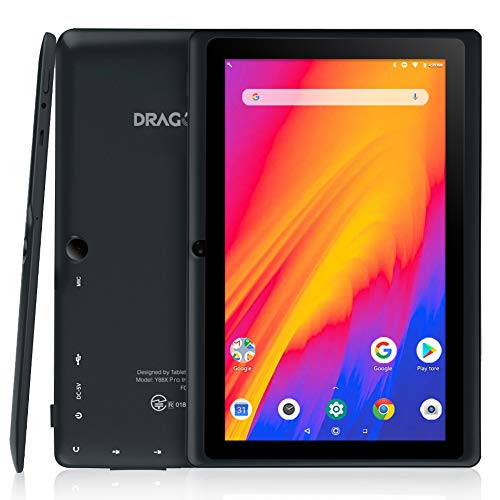 Product Cover Dragon Touch 7 inch Tablet, Android 9.0 Pie, Quad-Core Processor, 2GB RAM 16GB Storage, 7 inch IPS HD Display, Dual Camera, Wi-Fi Only, Black