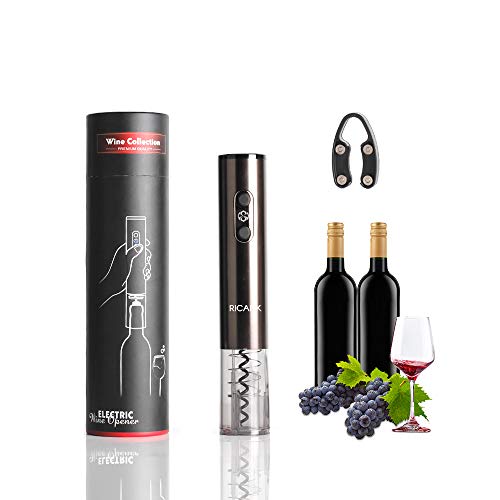 Product Cover RICANK Electric Wine Opener, Automatic Electric Wine Bottle Corkscrew Opener with Wine Foil Cutter and USB Charging Cable, Rechargeable Cordless Automatic Corkscrew Set One Touch Wine Bottle Opener