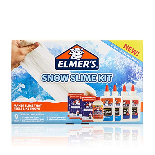 Product Cover Elmer'S Snow Slime Kit | Slime Supplies Include Clear Liquid Glue, White Liquid Glue, Magical Liquid Slime Activator, Instant Snow Packets, 9 Count