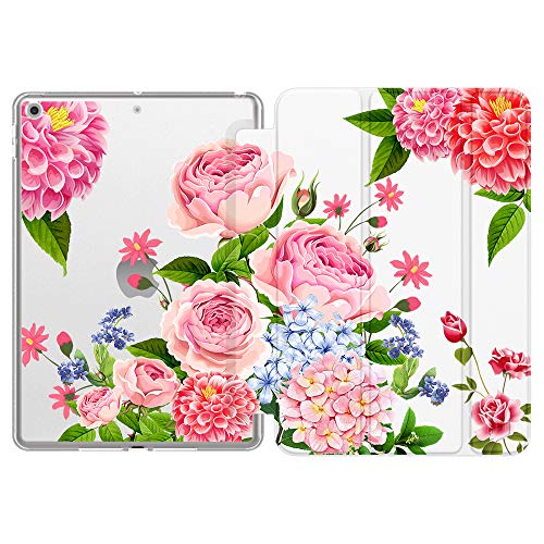 Product Cover Dadanism New iPad 10.2 2019 Case, iPad 7th Generation 10.2 inch Tablet Case, [Flexible TPU Translucent Frosted Back] Smart Stand Protective Cover with Auto Sleep/Wake for Girls Women,Colorful Flowers