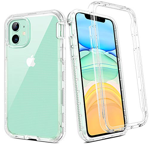 Product Cover BENTOBEN iPhone 11 Case Clear 2019, 3 in 1 Crystal Heavy Duty Shockproof Rugged Hybrid Hard PC Cover Soft Bumper Slim Full Body Protective Phone Cases for iPhone 11 6.1 inch, Clear