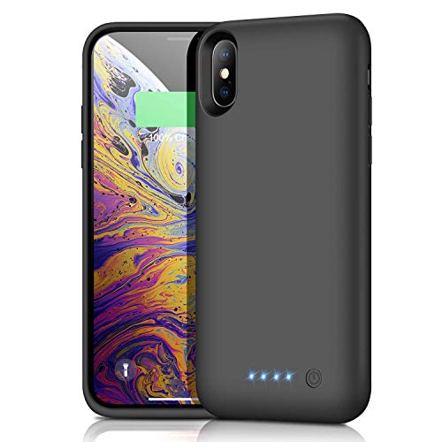 Product Cover Yacikos Battery Case for iPhone Xs/X/10 6500mAh, Portable Charging Case Rechargeable Extended Battery Pack for Apple iPhone X/Xs(5.8 inch) Protective Backup Charger Case Power Bank Cover-Black