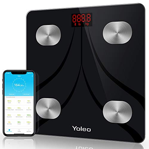 Product Cover Body Fat Scale - Yoleo Smart Scale Bathroom Bluetooth Weight Scale with 13 Body Analyzer for Fat, BMI, BMR, Muscle Mass, Water Unlimited Users Wireless iOS Android APP