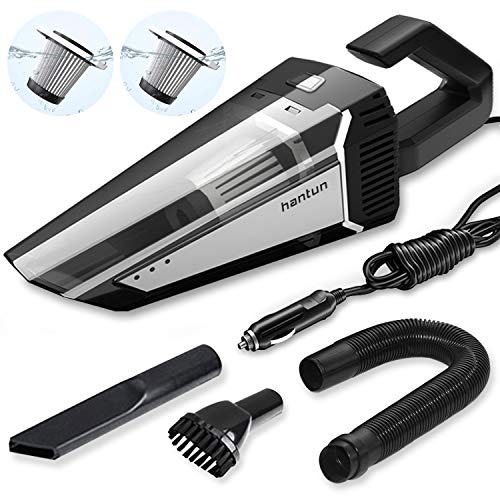 Product Cover Hantun Car Vacuum, High Power DC 12V 5000PA Strong Suction Portable Handheld Car Vacuum Cleaner with 16.4FT Power Cord, Strong Aluminum Fan, HEPA Filter, Wet/Dry Use, for Car Cleaning