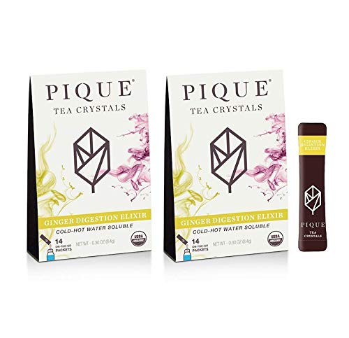 Product Cover Pique Tea Organic Ginger Digestion Elixir - Gut Health, Fasting, Calm - 28 Single Serve Sticks (Pack of 2)