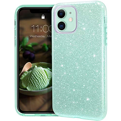 Product Cover MATEPROX iPhone 11 case,Bling Sparkle Cute Girls Women Protective Case for iPhone 2019 6.1inch(Green)
