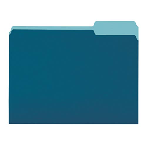 Product Cover AmazonBasics File Folders, Letter Size, 1/3 Cut Tab, Teal, 36-Pack