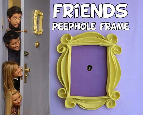 Product Cover Yellow Picture Frame by J.Ehonace - Monica's Mirror Door Frame - Peephole Décor - Picture Frame from Monica and Rachel's Apartment - TV Show Memorabilia Frame - 10 x 8-inch Handmade Resin Replica