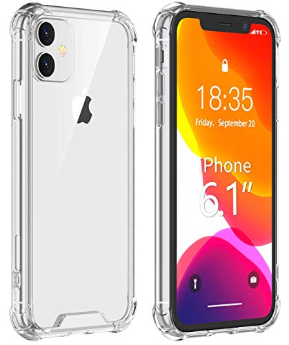Product Cover IceSword iPhone 11 Clear Case, Strengthen Hard PC Back 2mm + Soft TPU Bumper Corners Edge, Anti-Yellow HD Ultra Thin Slim Fit Protection, Anti-Scratch Shockproof case for iPhone 11, 6.1