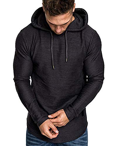 Product Cover lexiart Mens Fashion Athletic Hoodies Sport Sweatshirt Solid Color Fleece Pullover