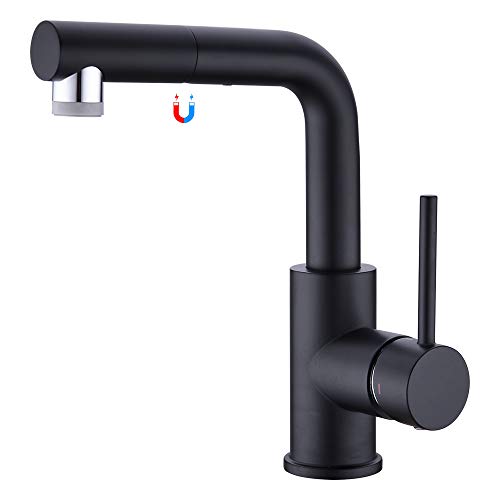 Product Cover Bar & Prep Sink Faucet, Pull Out Bathroom Faucet in Brush Nickel, Wet Mini Bar Faucet, Black