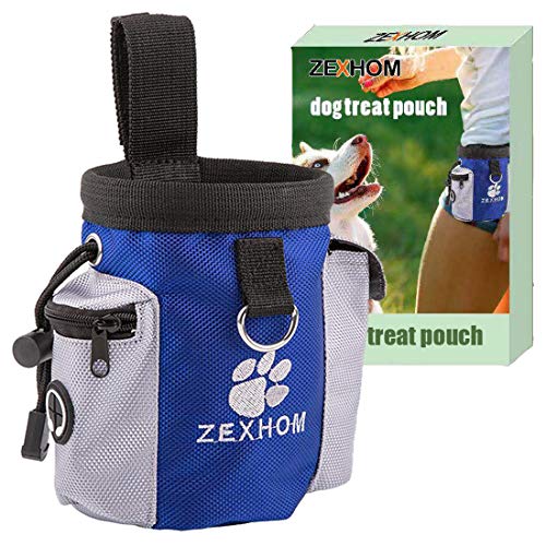 Product Cover ZEXHOM Dog Treat Pouch, Portable Dog Training Bag with Belt Clip, Drawstring Design Training Pouch with Dog Bag Dispenser, Perfect Food Snack Storage Holder for Puppy Training and Walking