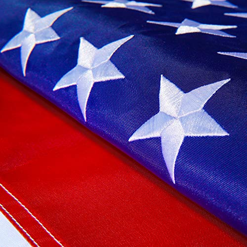 Product Cover Hauffmann United Flags American USA US Flag Deluxe Embroidered Stars, Heavy Duty Durable Flags Built for Outdoors, Vivid Color, Sewn Stripes, Brass Grommets, Outside (3x5 FT Embroidered Stars)