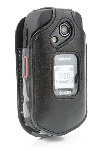 Product Cover BELTRON Leather Fitted Case for Kyocera DuraXV LTE E4610 (Verizon), DuraXE E4710 (AT&T) - Features: Rotating Belt Clip, Screen & Keypad Protection, Secure Fit