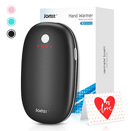 Product Cover Jomst Rechargeable Hand Warmers 5200mAh Power Bank， Reusable Hand Warmer,Double-Side Quick Heating,Portable Mobile External Battery Charger,Best Winter Gift (Black)