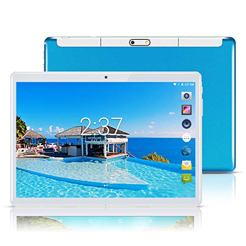 Product Cover YELLYOUTH Android Tablet 10 inch with Sim Card Slots 2.5D Curved Glass Touch Screen 4GB RAM 64GB ROM Octa Core 3G Unlocked GSM Phone Tablet PC Compatible with WiFi Bluetooth GPS (Blue)
