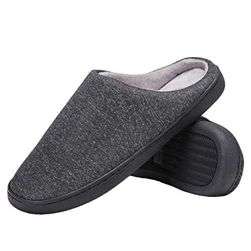 Product Cover dschlzy Mens Warm Memory Foam House Cotton Slippers,Autumn Winter Breathable Indoor Outdoor Anti-Slip House Shoes