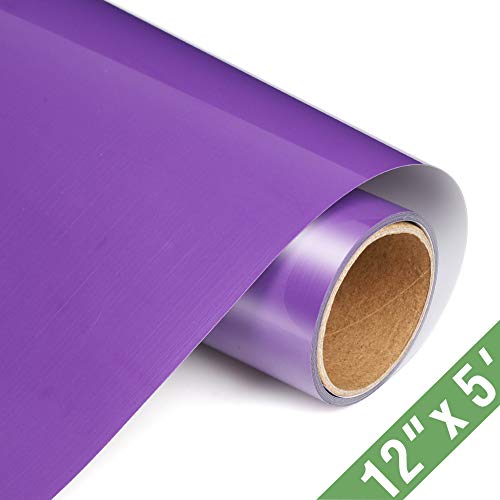 Product Cover TransWonder Premium Heat Transfer Vinyl HTV Rolls for T Shirts 12in.x5ft, Iron on HTV Vinyl Compatible with Silhouette Cameo & Cricut (Purple)
