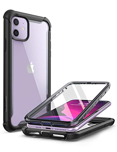 Product Cover i-Blason Ares Case for iPhone 11 6.1 inch (2019 Release), Dual Layer Rugged Clear Bumper Case with Built-in Screen Protector (Black)