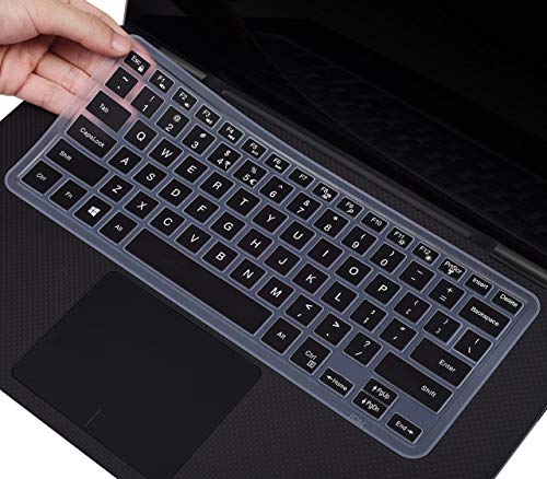 Product Cover CASEDAO for DELL XPS 15 Keyboard Cover Compatible with 2019 Newest DELL XPS 15 7590 9570 / DELL XPS 15 9550 9560 15.6 inch Laptop, Ultra Thin Silicone Keyboard Skin for DELL XPS 15 (Black)