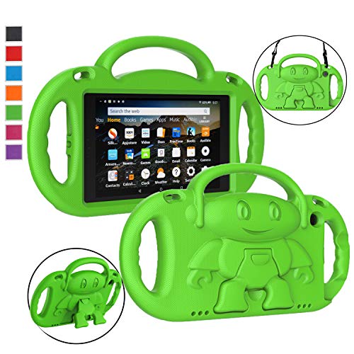 Product Cover LTROP All-New Fire HD 8 Tablet Case, Fire 8 2018 Case for Kids - Light Weight Shock Proof Handle Friendly Stand Child-Proof Case for Fire 8-inch Display Tablet Bumper Cover (2017&2018 Release) (Green)