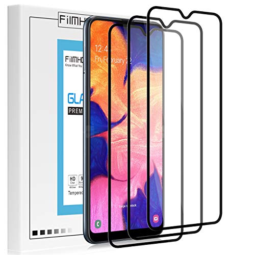 Product Cover FilmHoo[3 Pack] Samsung Galaxy A10E Screen Protector Tempered Glass[Full Coverage,Lifetime Replacement Warranty(Black)