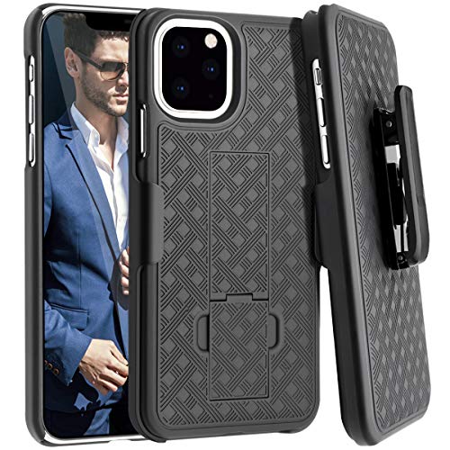 Product Cover Fingic iPhone 11 Pro Case, iPhone 11 Pro Belt Clip Case Slim Combo Shell with Kickstand Swivel Belt Clip Holster Shockproof Rugged Full-Body Protective Cover for Apple iPhone 11 Pro 5.8