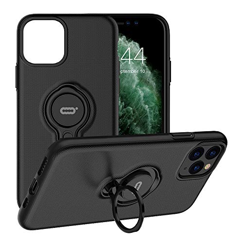 Product Cover ICONFLANG iPhone 11 Pro Case with Ring 5.8 inch, Anti-Scratch Case with 360 Degree Rotation Finger Ring holer Kickstand Work with Magnetic Car Mount for Apple iPhone 11 Pro (2019)- Black