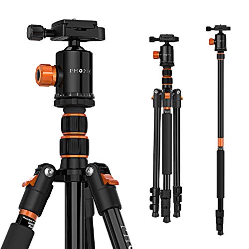 Product Cover PHOPIK 77 Inches Tripod, Lightweight Aluminum Camera Tripod for DSLR, Photography Tripod with 360 Degree Ball Head 1/4
