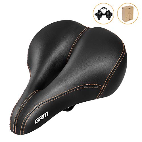 Product Cover GRM Comfortable Bike Seat for Men Women, Bicycle Saddle Replacement, Wear-Resistant PVC Leather, Breathable Waterproof for Mountain Bikes, Road Bikes and Outdoor Bikes