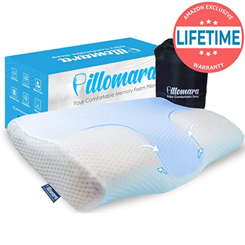 Product Cover Pillomara | Memory Foam Pillow, Orthopedic Contour Butterfly Sleeping Pillow, Ergonomic Cervical Pillow for Neck Pain Relief, Bed Pillow for Side, Back and Stomach Sleepers, Good Travel Pillow