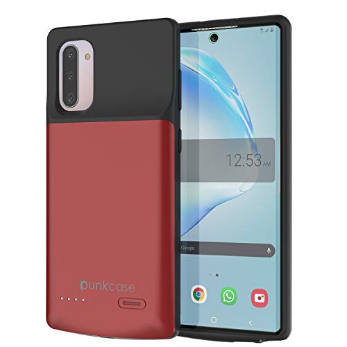 Product Cover PunkJuice Galaxy Note 10 Battery Case, 5200mAh Fast Charging Extended Power Bank W/Screen Protector | IntelSwitch | Slim, Secure and Reliable Compatible W/Samsung Galaxy Note 10 [Red]