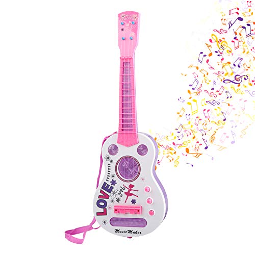 Product Cover M SANMERSEN Kids Guitar Electric Battery Operated Toy Guitar Flash Light Musical Educational Toy for Boys Girls Child